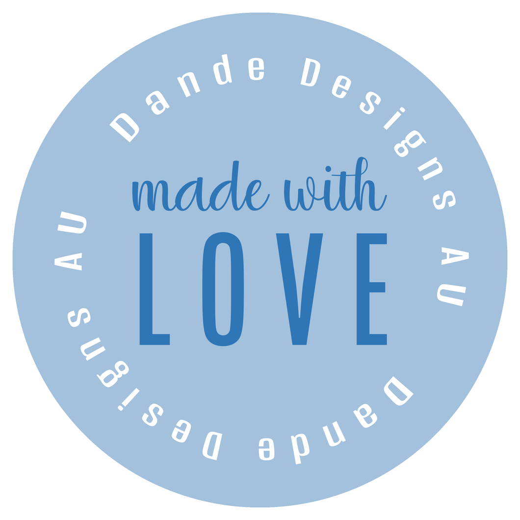 Blue Made With Love Customisable Circle Stickers
